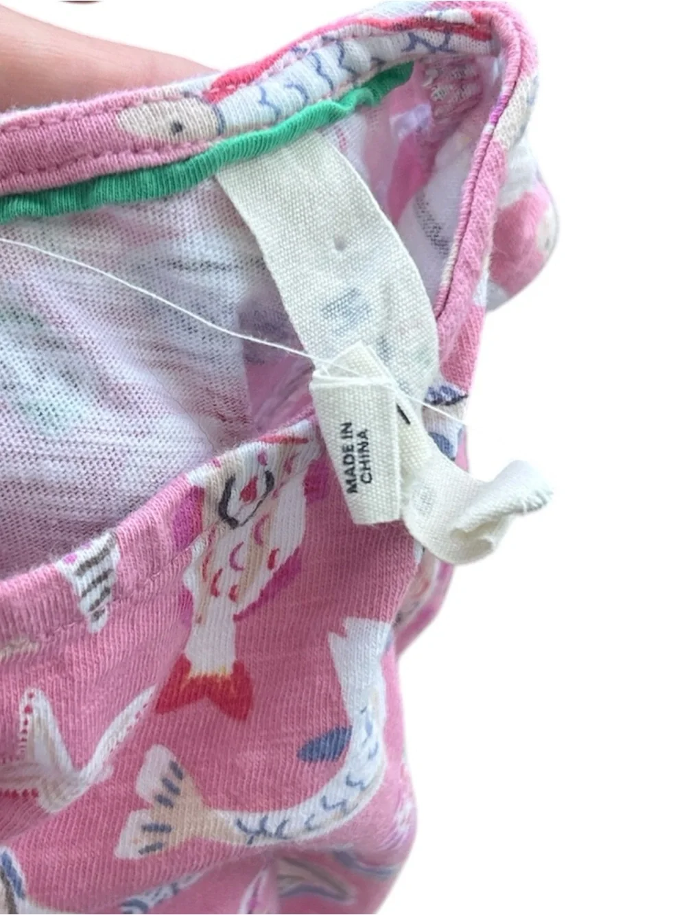Mini Boden Girls Dress Pink Shell Print Smocked Waist 3-4 Yrs Ocean Beachy Fish‎